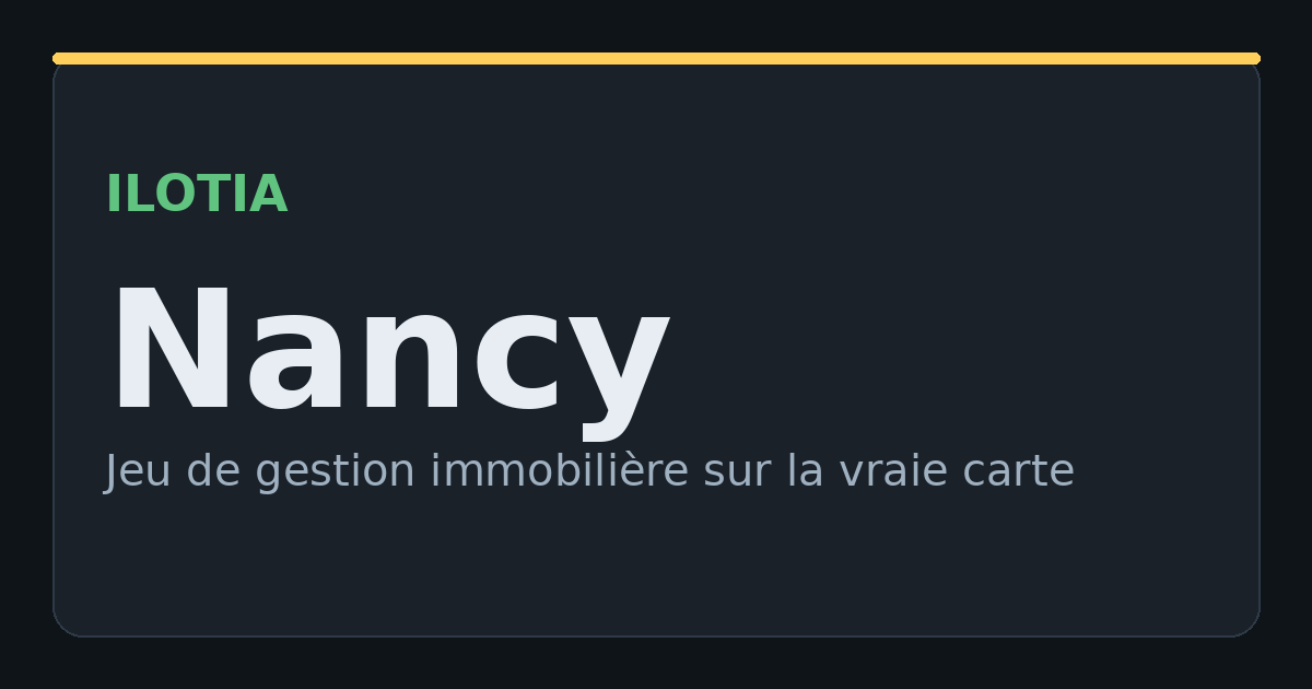 Ilotia à Nancy, exemple de ville française jouable sur la vraie carte pendant une saison