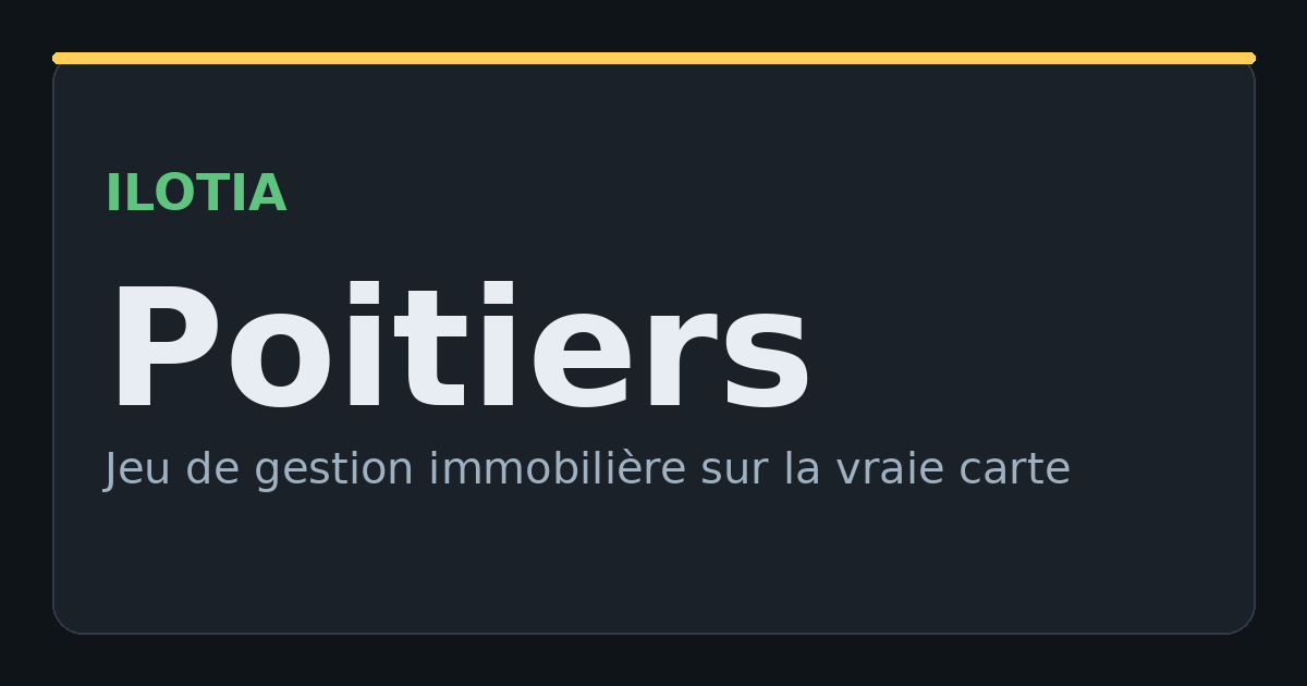 Ilotia à Poitiers, une saison sur la vraie carte de la ville où appliquer sa stratégie de rente
