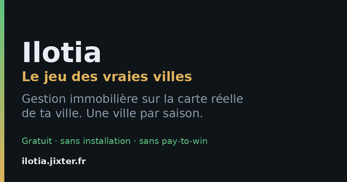 La carte d'Ilotia, construite à partir des données OpenStreetMap de la ville de la saison
